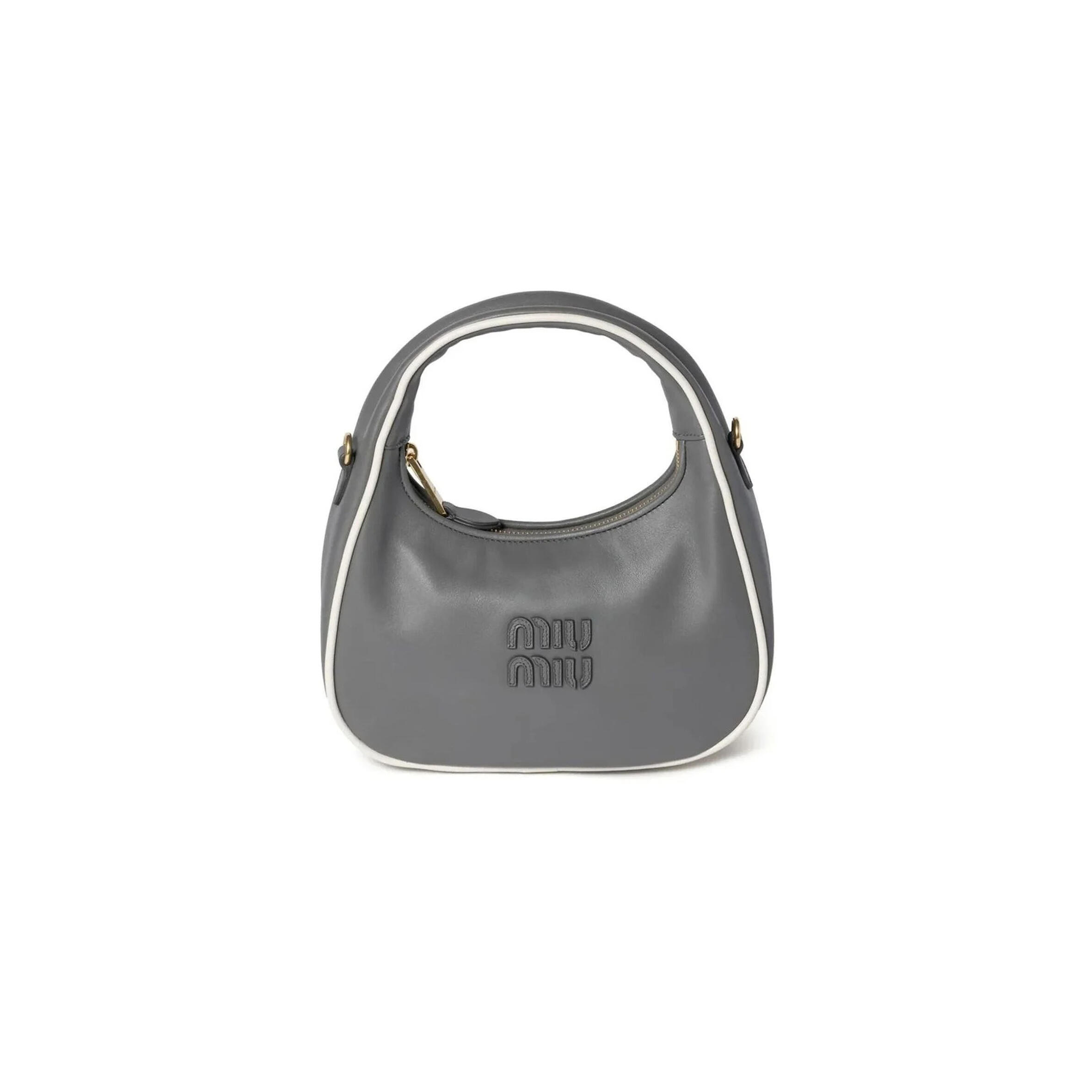 MIU MIU GRAY WANDER LEATHER BAG 5BC125 (20*13*6cm)